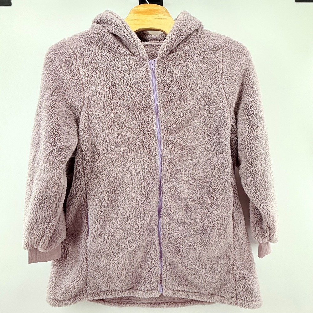 Sherpa‎ Jacket 2XL Lavender Purple Hooded Full Zip Cozy Plush Loungewear Womens